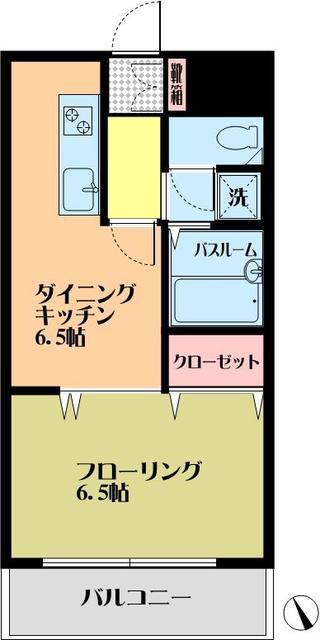 ルーラル7番館(1DK/7階)の間取り写真