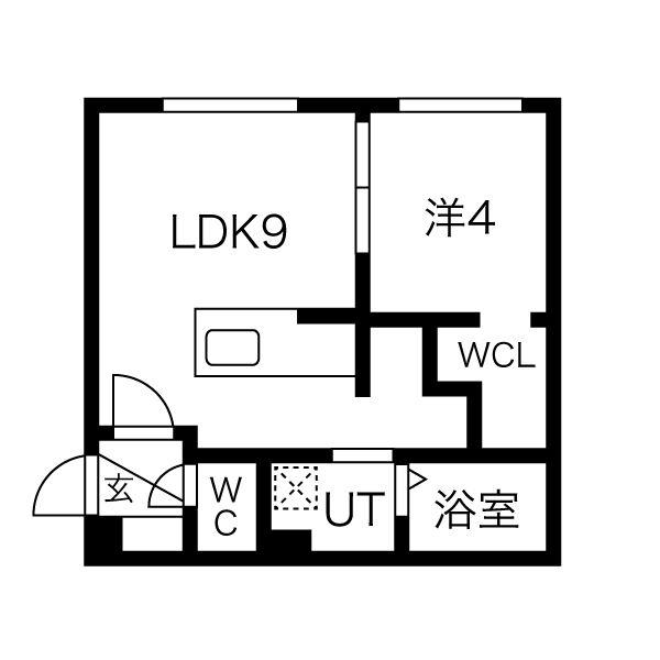 ノルデスタ麻生南(1LDK/2階)の間取り写真