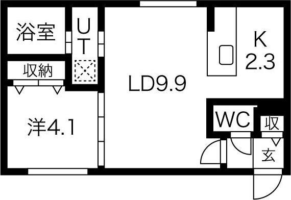 CLASS.S(1LDK/4階)の間取り写真