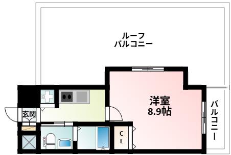 エスリード江坂江の木町(1K/12階)の間取り写真