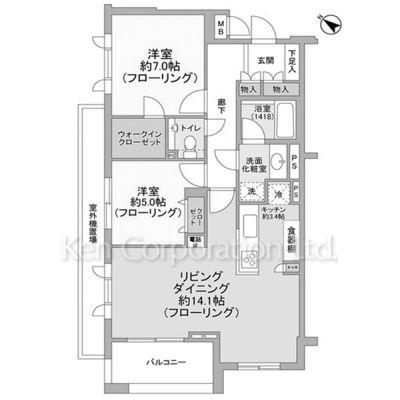 ディアナコート高輪(2LDK/3階)の間取り写真