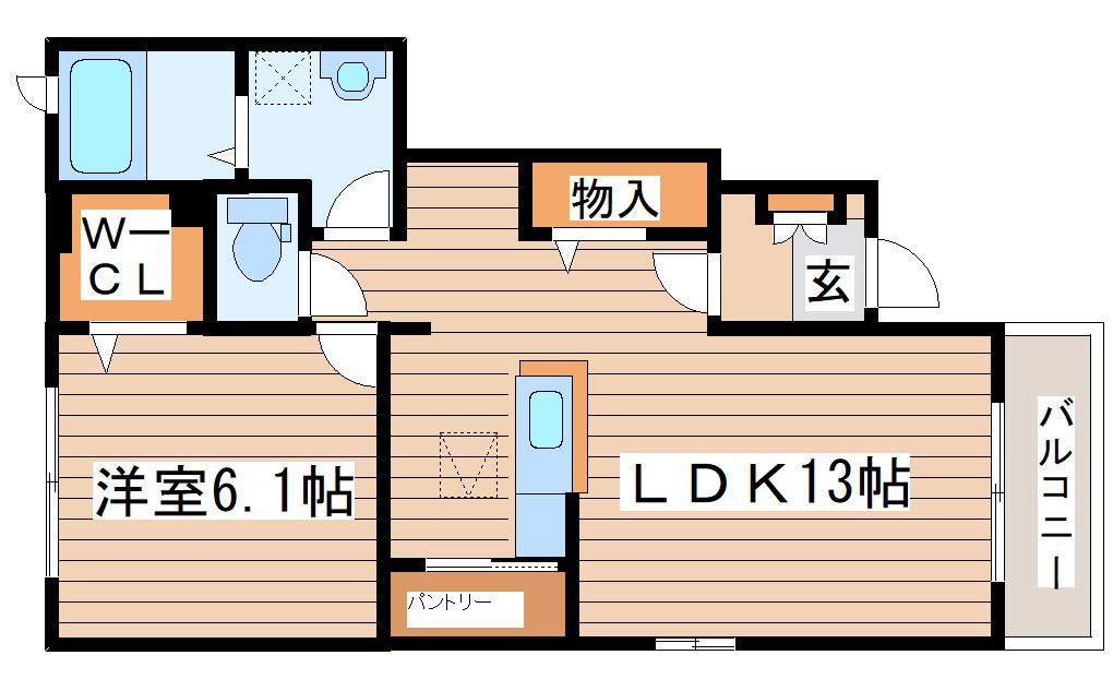 クラールII(1LDK/1階)の間取り写真