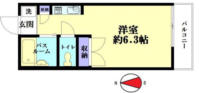 トトロの森(ワンルーム/2階)の間取り写真