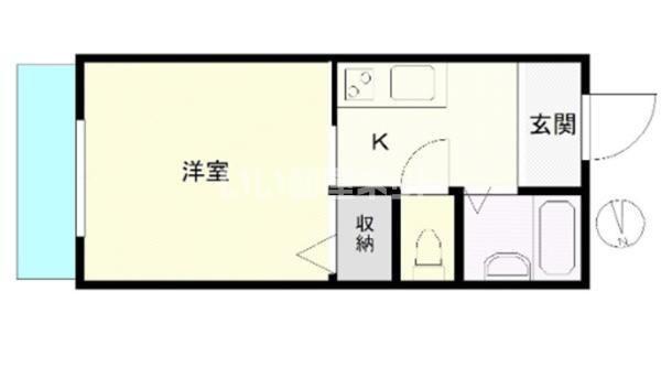パセオ石原A(1K/1階)の間取り写真