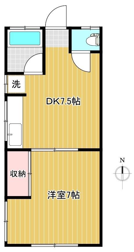 ソレイユ永福(1DK/2階)の間取り写真