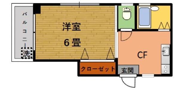 塩沢マンション(1K/2階)の間取り写真