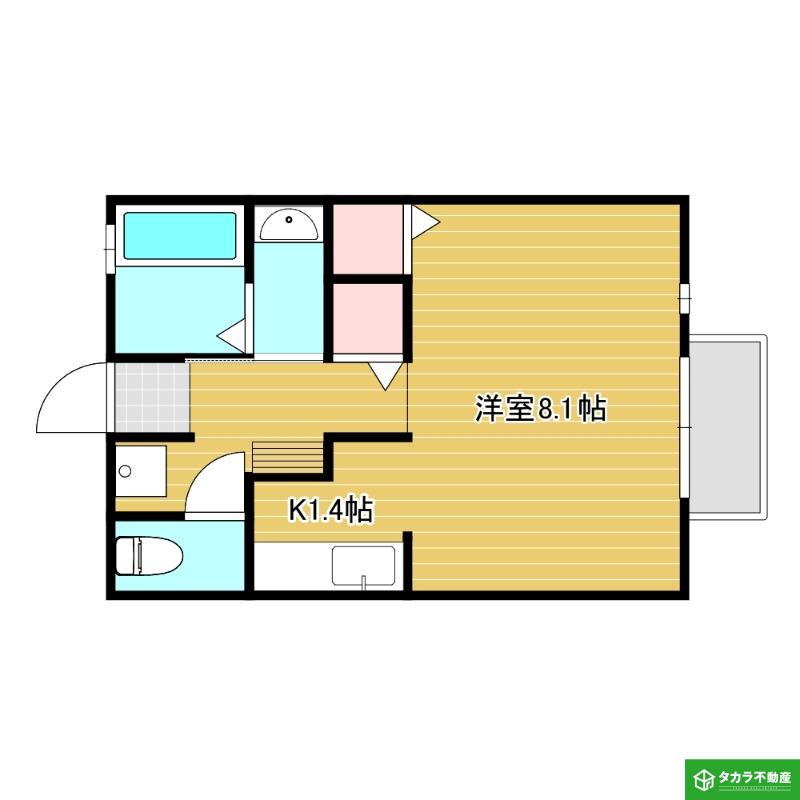 セジュール皆春(1K/1階)の間取り写真