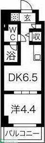 エルフォルテ東京イースト(1DK/6階)の間取り写真