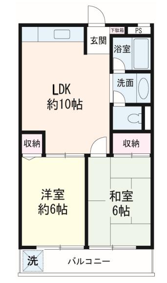 メゾンエムワン(2LDK/1階)の間取り写真