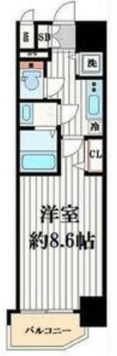 プレサンス本町エクストラ(1K/6階)の間取り写真