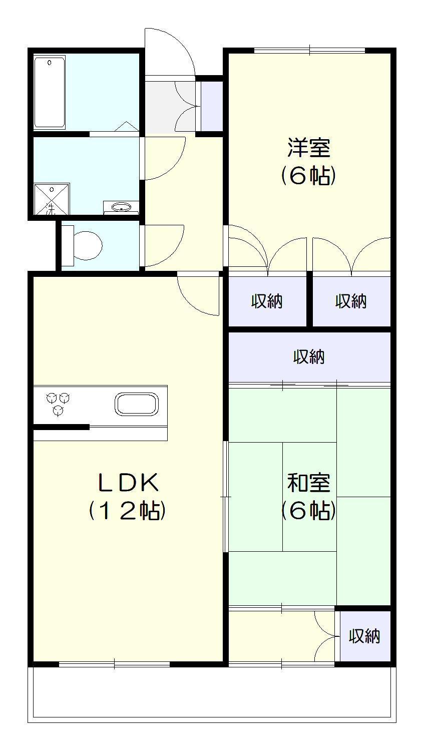 シャルムアゼリア(2LDK/4階)の間取り写真
