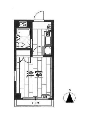 エレガンス本町(1K/1階)の間取り写真