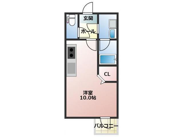 RUMA.橘通(ワンルーム/2階)の間取り写真