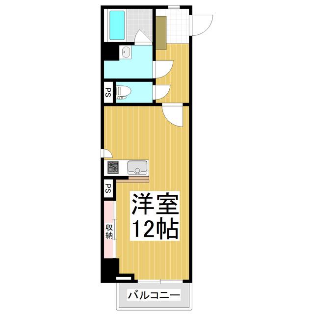 MS イースト(ワンルーム/2階)の間取り写真