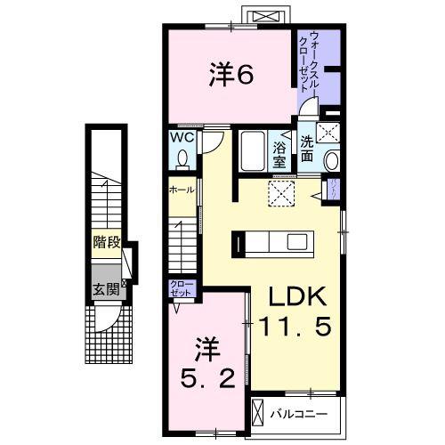 カンタービレ(2LDK/2階)の間取り写真