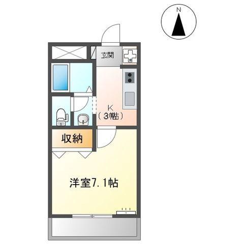 プロニティ・M(1K/1階)の間取り写真