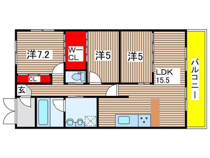 BELL MAISON(3LDK/3階)の間取り写真