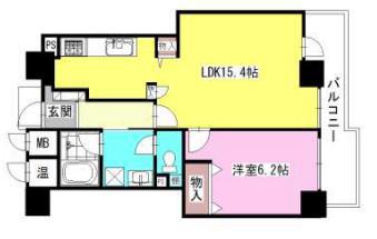 ラピタス31西宮(2LDK/22階)の間取り写真