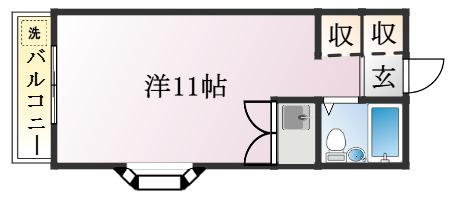 グレイス第6マンション(ワンルーム/3階)の間取り写真