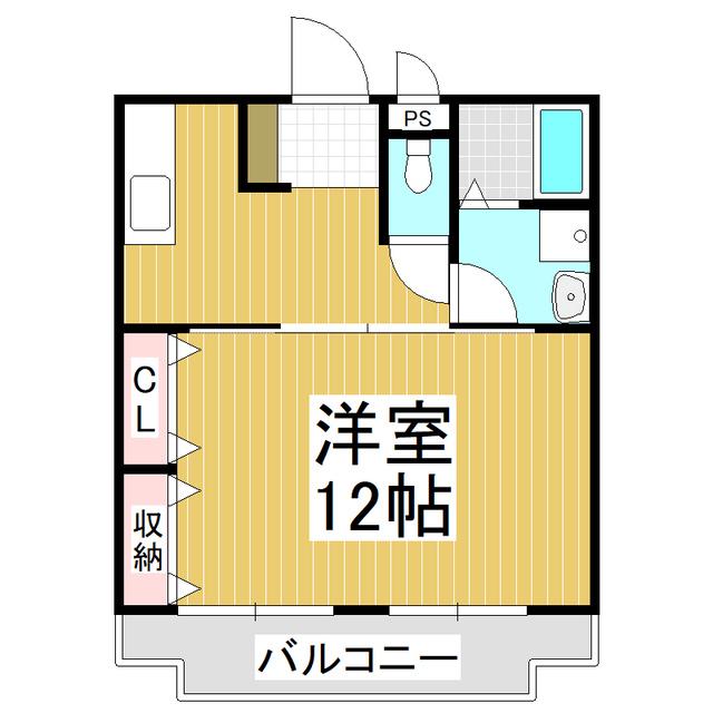RAINBOW(1K/1階)の間取り写真