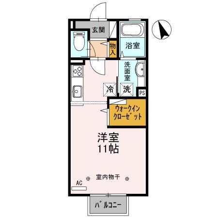 ショコラ ガーデン(ワンルーム/2階)の間取り写真