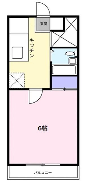 シルキー吉美 B201(1K/2階)の間取り写真