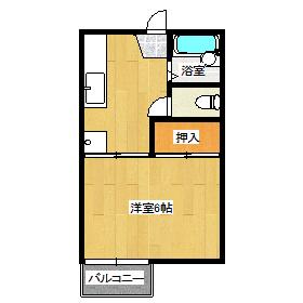 藤田コーポ I(1K/1階)の間取り写真