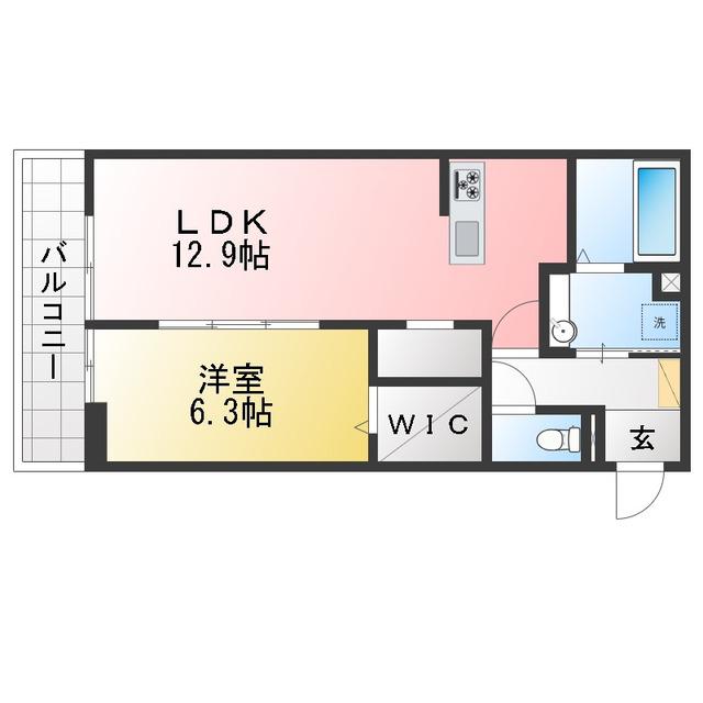 GRAND D-ROOM里山辺(1LDK/2階)の間取り写真