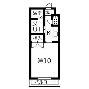 ヴェルドミール春里(1K/2階)の間取り写真