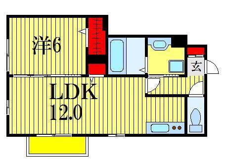 ドミール.K(1LDK/1階)の間取り写真