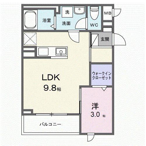 メゾン リッシュ(1LDK/2階)の間取り写真