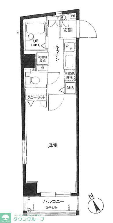 レガリアヒルズ代々木(1K/4階)の間取り写真