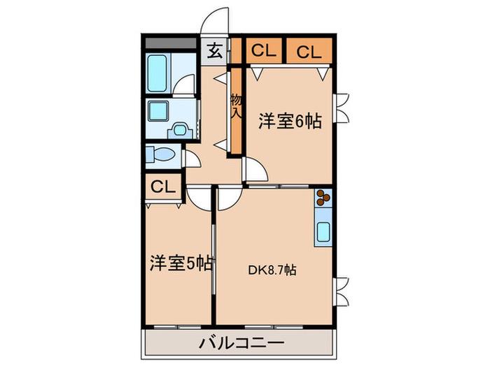 プラザ357(2DK/3階)の間取り写真