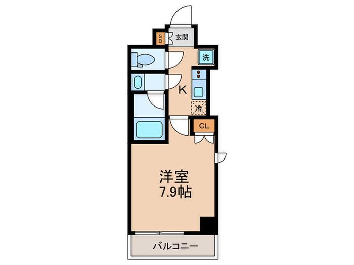 REGALIZ用賀(1K/7階)の間取り写真