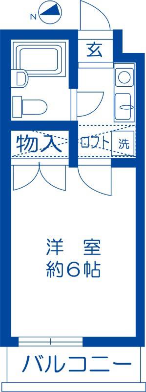リエス松戸二ツ木ウエスト(1K/1階)の間取り写真