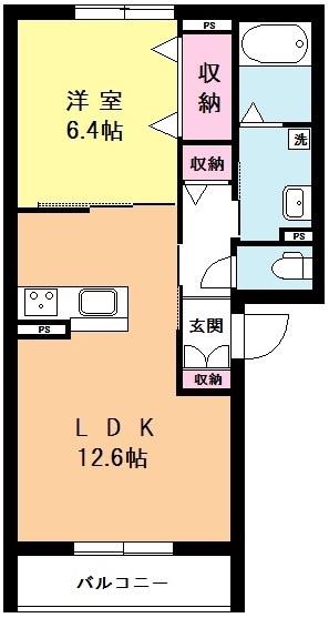 SUNMERGE(1LDK/3階)の間取り写真