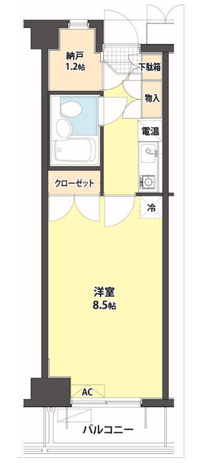まちのもり本町田(1K/1階)の間取り写真