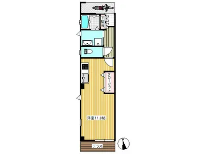 プチハウス中澤(ワンルーム/1階)の間取り写真