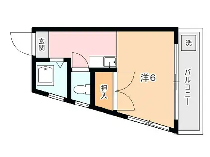 慶ハイツ(1K/2階)の間取り写真