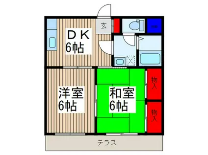 サンライズ池田(2DK/1階)の間取り写真