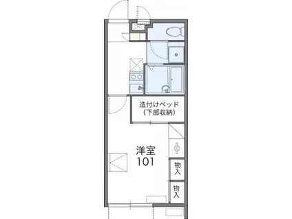かりゆし(1K/1階)の間取り写真