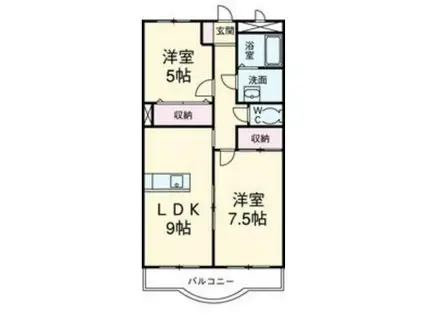 プリーマ(2LDK/3階)の間取り写真