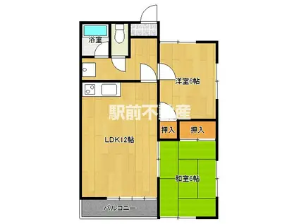 ミツルハウス3(2LDK/2階)の間取り写真