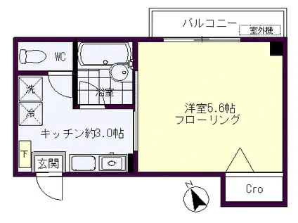 ブロッサム遠山(1K/2階)の間取り写真