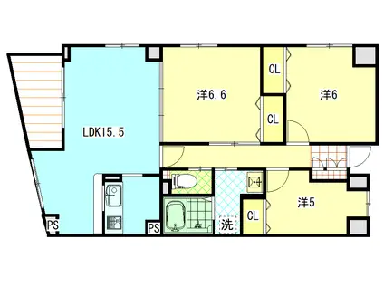 プレミュール(3LDK/5階)の間取り写真