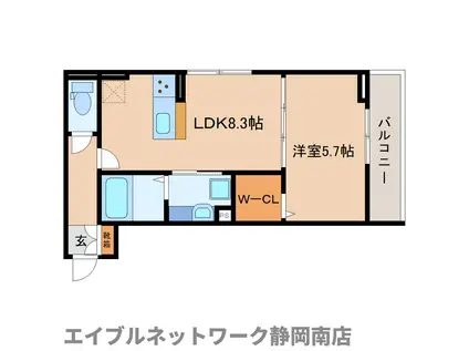 ONE URBAN PLACE(1LDK/3階)の間取り写真