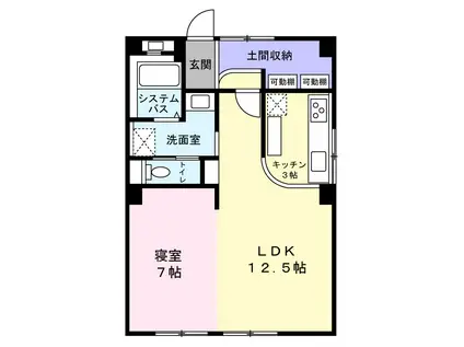 エクセレント宝殿3号棟(1LDK/4階)の間取り写真