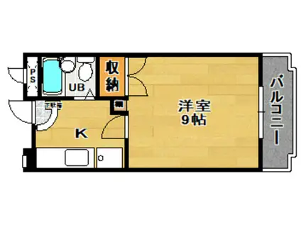 館アズビック(1K/4階)の間取り写真