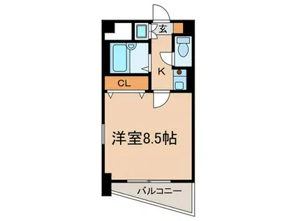 ウエストパーク21(1K/2階)の間取り写真