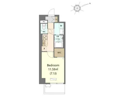 MAISON DU HIBOU(1K/4階)の間取り写真